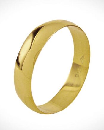 Aliança boleada ouro 18k tradicional