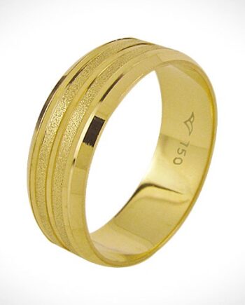 Aliança "valeta 3" ouro 18k