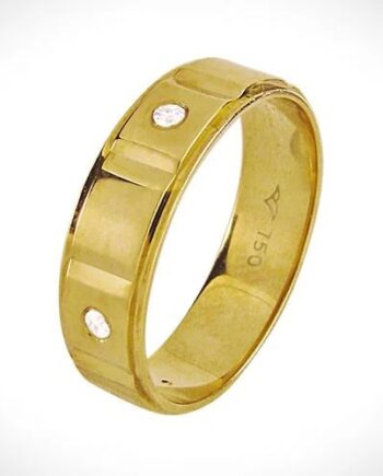 Aliança "diamond repart" ouro 18k e pedras de Zircônia
