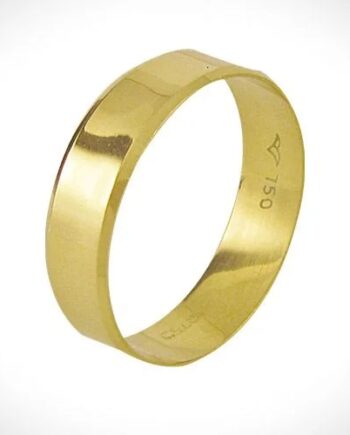 Aliança "paulistinha" trabalhada ouro 18k