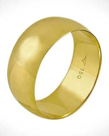 Aliança boleada ouro 18k tradicional