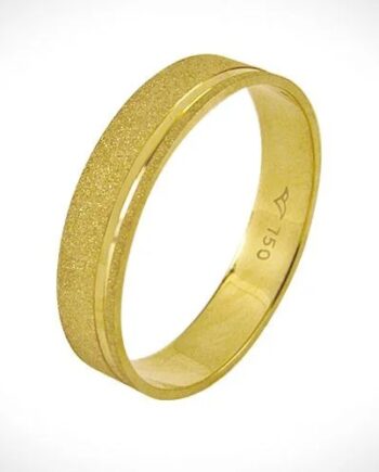 Aliança "valeta fosca" ouro 18k