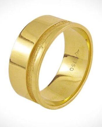 Aliança "valeta lisa" ouro 18k