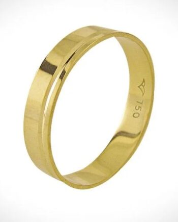 Aliança "valeta" ouro 18k