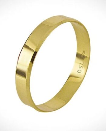 Aliança "paulistinha" trabalhada ouro 18k