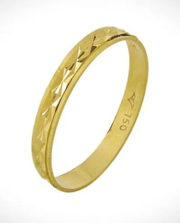 Aliança "Vetor 2" trabalhada ouro 18k