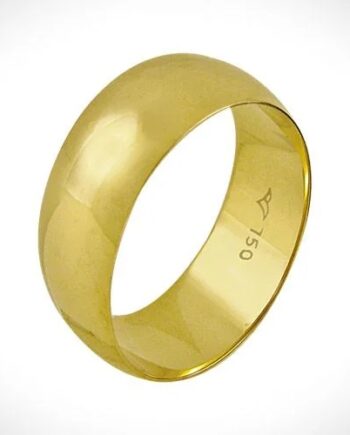 Aliança boleada ouro 18k tradicional