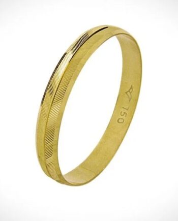 Aliança "dupla raiada" trabalhada ouro 18k